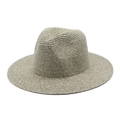 Classic beige Panama hat with fine woven texture and breathable jazz style crown - M (56-58cm) / Green & Coffee