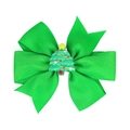 Fermaglio natalizio per bambini con fiocco in gros-grain verde e decoro ad albero in resina - 1# Albero di Natale Verde