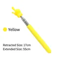 Yellow telescopic teachers pointer with finger-shaped head and stainless steel rod - Yellow