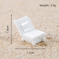 Miniature white beach chair figurine for DIY dollhouse and micro landscape decor - Beach Chair