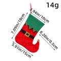 Calza di Natale in stile elfo in velluto rosso e verde con cintura e campanellino d'oro - Rosso
