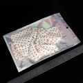 Laser holographic ziplock bag 24cm width with polka dot fabric and steel ruler scale - Extra Large