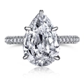 Elegant s925 silver ring featuring a pear-shaped pink heart zircon with sparkling pavé diamonds - US 5 / White Pear