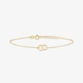 Elegante pulsera de plata S925 dorada con diseño de doble anillo para mujer - Plata 925 / Dorado