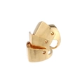 Punk-Stil glänzender goldener Metall Gelenkring mit dreiteiligem Gliedersystem und Nieten - Gold