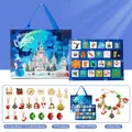 Christmas 24-day countdown advent calendar jewelry box set with festive charms and bracelets - Style 429 Countdown Calendar