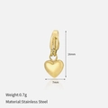 18K gold plated stainless steel heart pendant earring 16mm with 7mm charm dimension - Heart Pendant