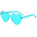Lake blue heart-shaped rimless sunglasses in a candy jelly fashion style for women - Lake Blue