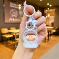 Detailed view of luminous cartoon Lilith character charm with sparkling liquid oil sequins - Lobster Clasp Style / Noctilucent Bubble Bead White