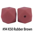 Perline ottagonali in silicone marrone lattice da 17mm per accessori da dentizione - 94# Marrone Lattice