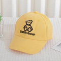 Adorable yellow cotton baseball cap for babies aged 1-4 with cute bear embroidery - Battlobear Style (Yellow)