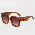 Gafas de sol cuadradas de carey de gran tamaño con lentes degradadas marrones elegantes - Montura de Carey Lente Té