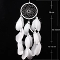 Handmade white dream catcher with goose feathers and beads, 16cm diameter ring - MS6021E White 16cm