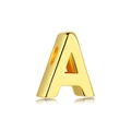 Polished gold S925 silver letter A heart pendant bead for fashion necklaces - Gold DY130005 (Letter A)