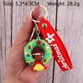 Christmas wreath keychain with reindeer pendant and red silicone wrist strap 5.3x4.3cm - Christmas Wreath-2
