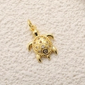 Elegant gold plated sea turtle pendant with sparkling micro-pave cubic zirconia crystals - A0769 Zirconia Sea Turtle