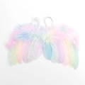 Vibrant rainbow feather wings costume for kids photography with elastic straps - Colorful