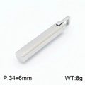 Sleek silver stainless steel vertical bar pendant for men with polished finish - Steel Color Pendant Only (KP98934-KFC)