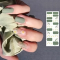 Daisy pattern and green color nail stickers set style SS-073 for summer manicure - Green Little Daisy Style (SS-073)
