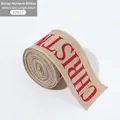 Cinta de lino navideña con letras rojas, 6,3 cm x 200 cm para decoración y manualidades - Letras Navideñas NOEL de Esmalte / 2 Metros
