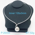 Collana girocollo in acciaio argento con pendente a sfera, interno 135x3mm e sfera 20mm - Collana a Girocollo Color Acciaio (KN236552-LO)