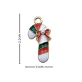 Christmas candy cane alloy charm with red bow and pearl detail, 2.2cm height - 2408 Pearl Bow Cane