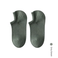 Men's grey-green invisible low-cut boat socks with anti-slip silicone and breathable mesh - Grey Green