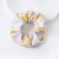 Tie-dye organza scrunchie in yellow and purple hues with a soft laser shimmer finish - Yellow Dreamy Scrunchie