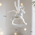 White unicorn rocking horse ornament with gold horn and saddle for Christmas trees - White Unicorn