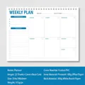 Agenda settimanale a spirale blu e bianca con 52 fogli spessi per lo studio - Piano Settimanale a Spirale - Stile A