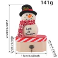 Scatola di Natale in legno a forma di pupazzo di neve con testo 'Let it Snow' e chiusura - Pupazzo di Neve