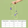 Adjustable lime green dog slip lead in three sizes S M L, heavy duty nylon rope leash - M (1.5m*0.8cm) / Yellow-Green