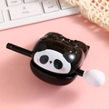 Panda shaped bicycle bell accessory with black and white finish on pink background - Merit Wooden Fish Ornament - Panda