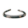 Deep green floral fabric headband with non-slip teeth for secure and elegant hair styling - 127 Pattern-Deep Green