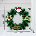 28cm Green Christmas wreath with Santa, gold reindeer and Merry Christmas sign - D1-7 Green Wreath With Santa Claus And Reindeer Ornaments