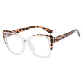 Occhiali da vista quadrati TR anti-luce blu in resina trasparente con stampa leopardata - Leopardo Trasparente