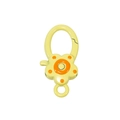 Yellow flower-shaped spring hook connector with orange center for DIY keychain accessory - Light Yellow