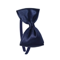 Handmade navy blue satin bow headband for girls with a stylish silk finish - Navy Blue