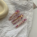 Set of three purple glitter hair clips in oval, rectangular, and straight bar styles - Sakura 3Pcs Set - Lilac Purple