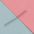 Detailed view of silver stainless steel extender chain for necklaces and DIY jewelry - 5cm / Steel