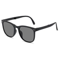 Lunettes de soleil pliables avec monture noire et verres gris au design moderne - Monture Noire Verres Gris