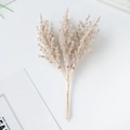 Three branches of artificial cedar grass in beige color for DIY floral arrangements - Camel
