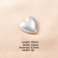 Silver polished 316L heart-shaped locket necklace 25mm length with photo storage - Silver Heart Style (11#)