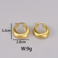 Vintage style hollow 18K gold-plated crescent hoop earrings with a spiral texture - E61-Gold