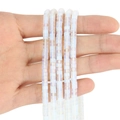 Perline ad abaco quadrate bianche traslucide con lucentezza arcobaleno per DIY - 150 Pezzi / Opalite