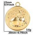 Detailed view of golden 18k plated fox and moon pendant with size and weight annotations - Pendant Only / Gold