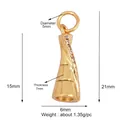 Gold-plated copper cone jewelry connector with micro-set white zircon for pendant DIY - Zirconia Letter I