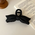 Elegant matte black butterfly hair claw clip with a refined minimalist frosted finish - Swallowtail Black-13.5cm