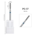 Diamond nail drill bit PG-57 with blue ring indicator and 2.2mm pointed tip head - PG-57 Blue-Drill Bit