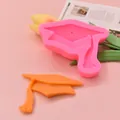 Pink silicone graduation cap mold with orange mortarboard tassel fondant detail - Graduation Hat with Tassel Style (2#)